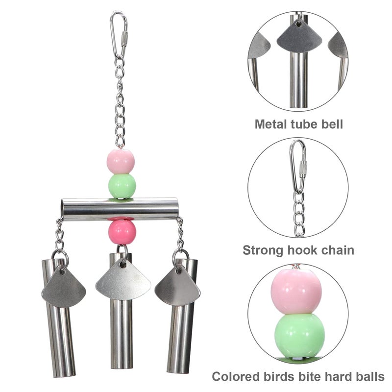 Litewoo Bird Stainless Steel Bell Toys, Safe and Stable Hanging Spoons Pipe Chew Bite Toyï¼ˆBï¼‰ - Image 3